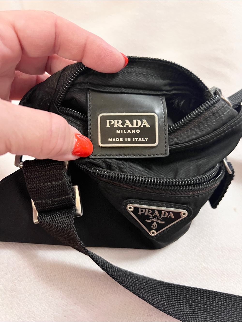 PRADA⭐️Authentic Black Nylon Belt/Crossbody Pouch with Silver hardware! - Picture 8 of 9